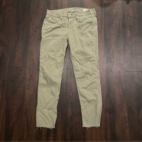 Rag & Bone Dre Capri Jeans in Sage Green 28 - Picture 2 of 10